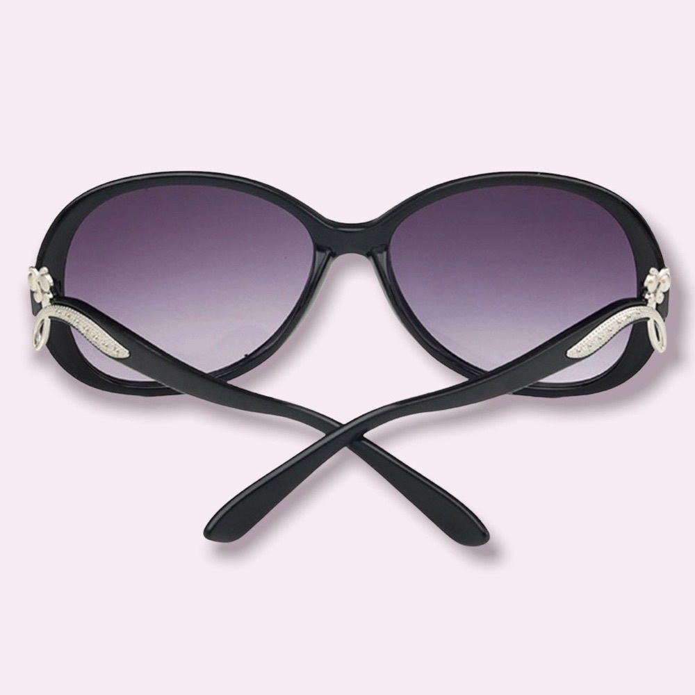 Black Oversized Sunglasses Polarized Purple Ombre Lenses New with Case - Picture 2 of 6
